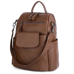 UTO Bolsos de Mujer Bolsos Mochila 3 Maneras PU Cuero Lavado Señoras Mochila Bolso de Hombro