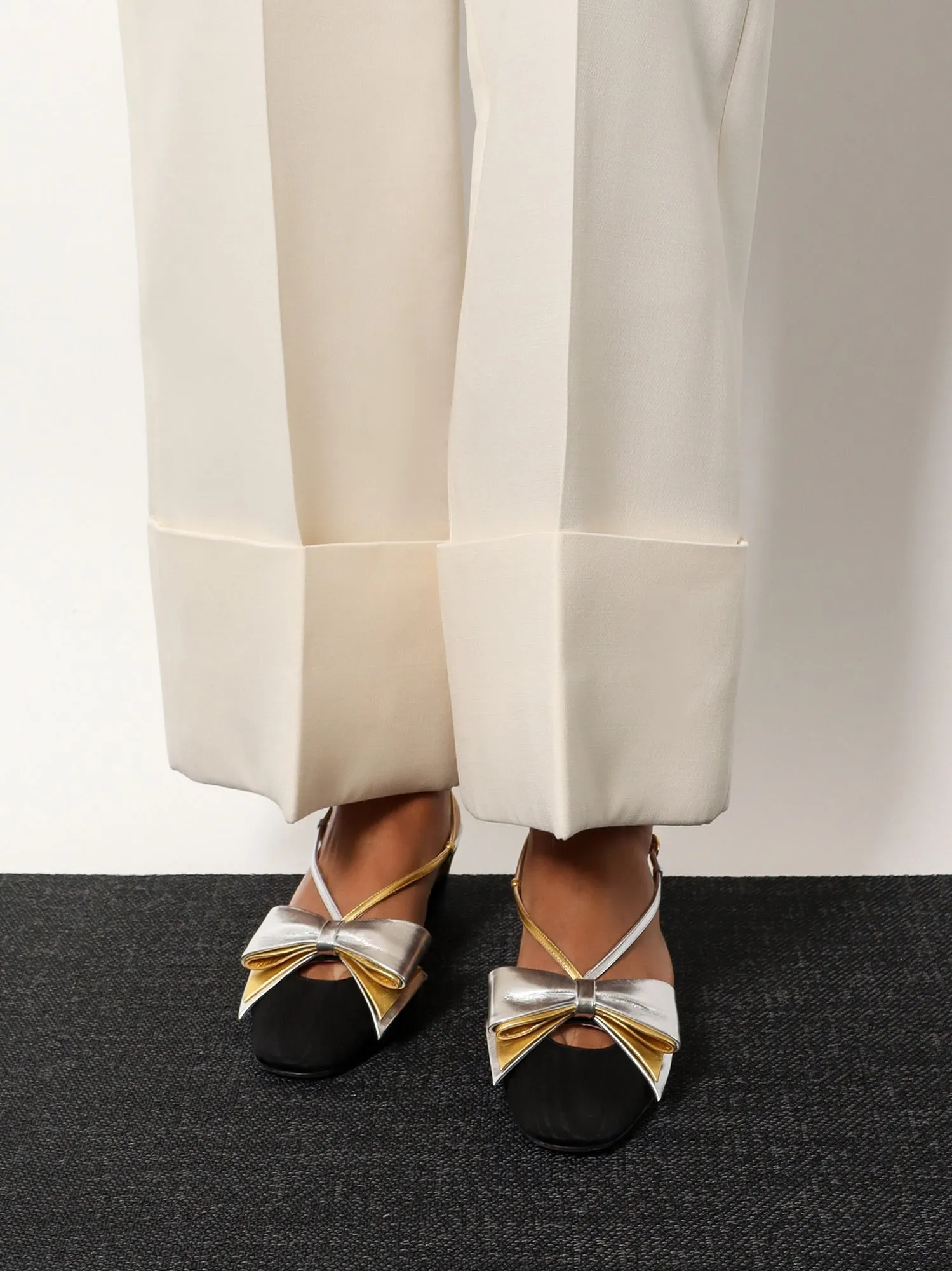 Valentino Garavani Bowow Moiré Fabric Slingback