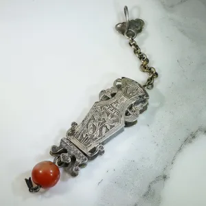 Vase Shaped Silver Chinese Needle Case