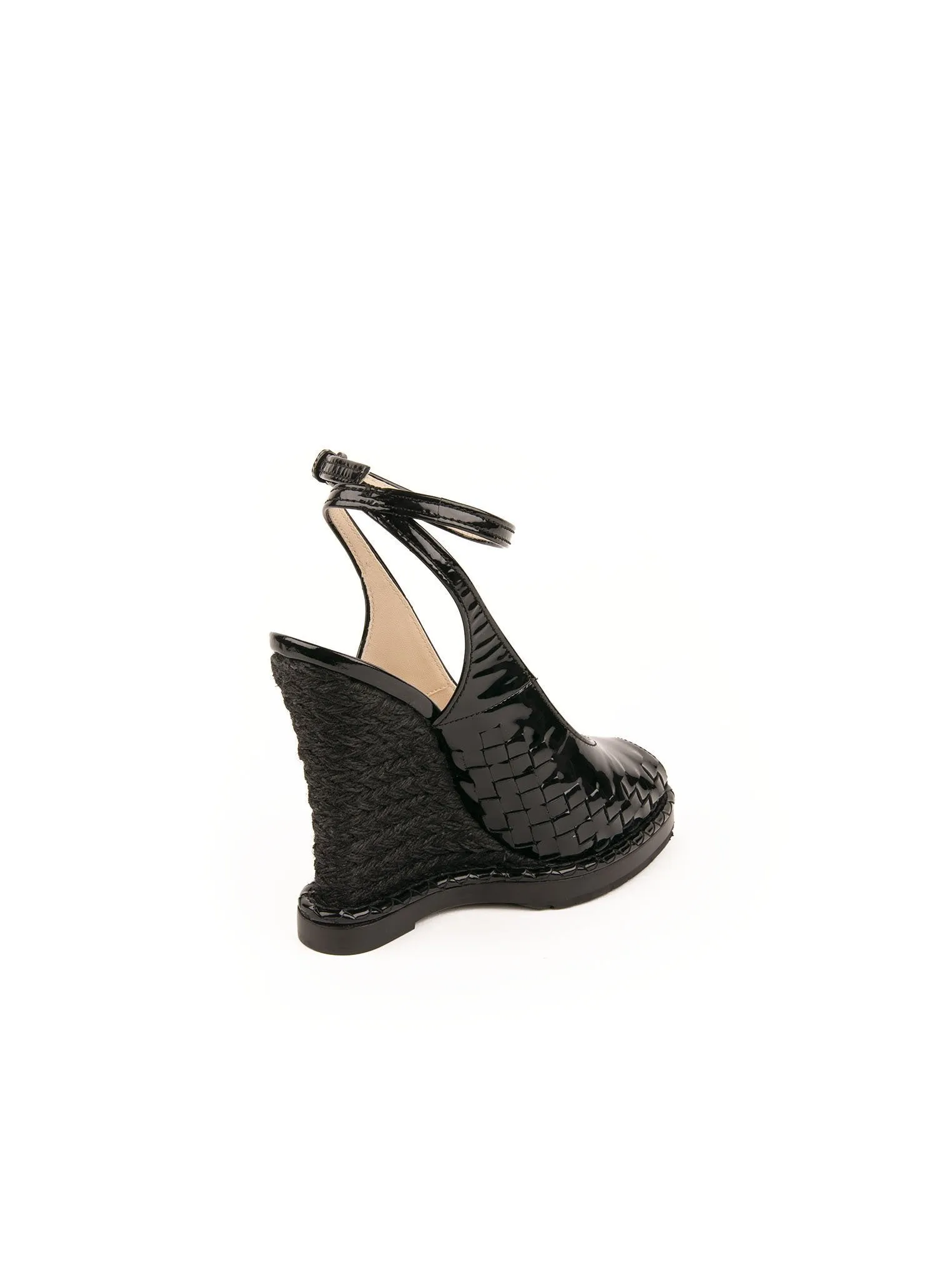 Vernis Handy Wedge Strap Sandal - Black