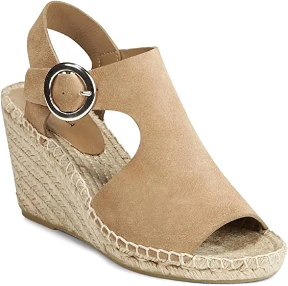 VIA SPIGA Womens Nolan Heel Ankle Wedge Heels Beige 6 Medium (B,M)