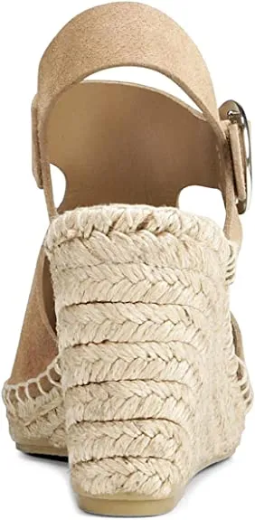 VIA SPIGA Womens Nolan Heel Ankle Wedge Heels Beige 6 Medium (B,M)