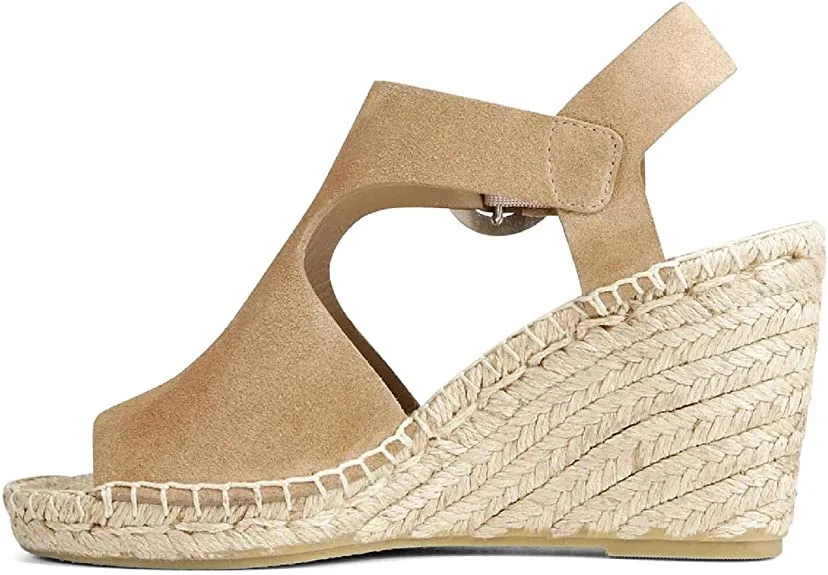 VIA SPIGA Womens Nolan Heel Ankle Wedge Heels Beige 6 Medium (B,M)