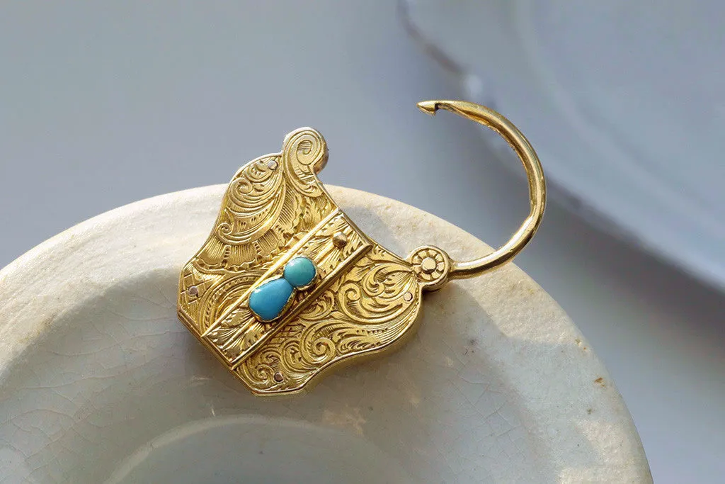 Victorian Turquoise Padlock Pendant