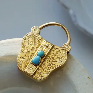 Victorian Turquoise Padlock Pendant