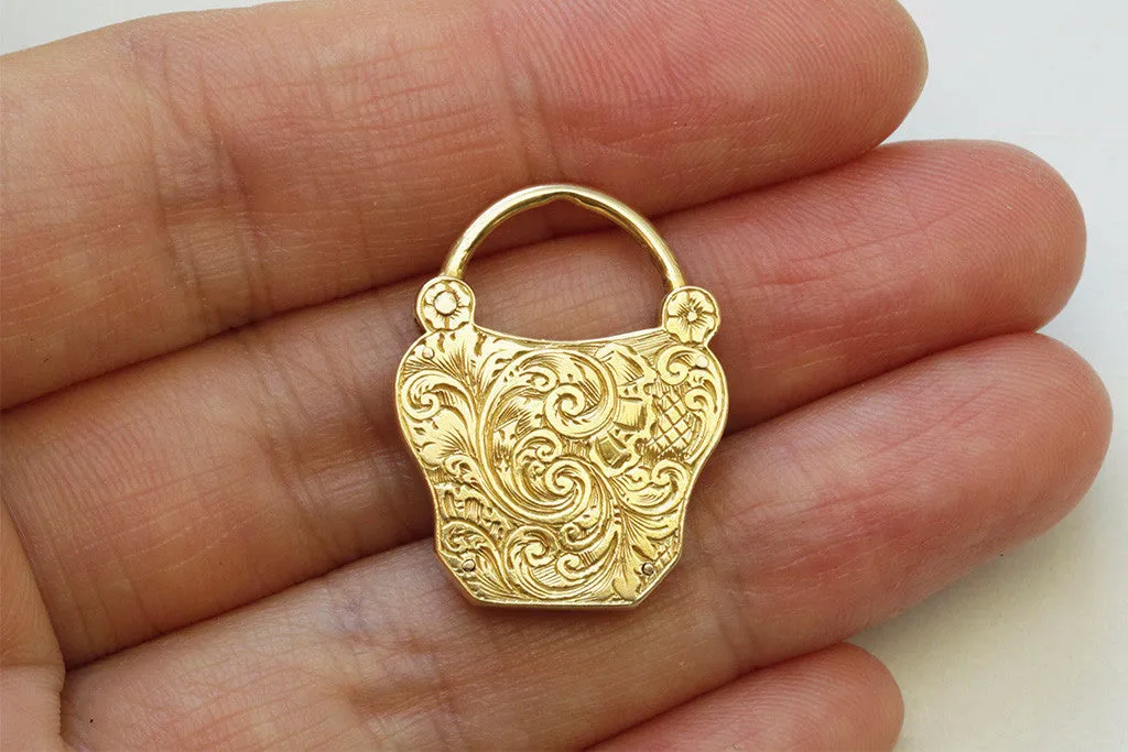 Victorian Turquoise Padlock Pendant