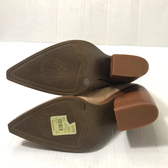 Vince Camuto Gwenola Booties Tan Suede Size 7.5 Western Pointed Toe