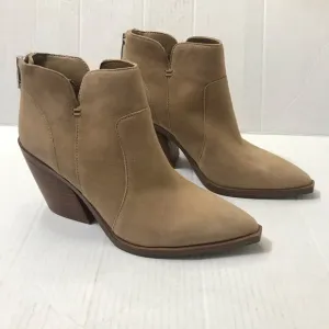 Vince Camuto Gwenola Booties Tan Suede Size 7.5 Western Pointed Toe