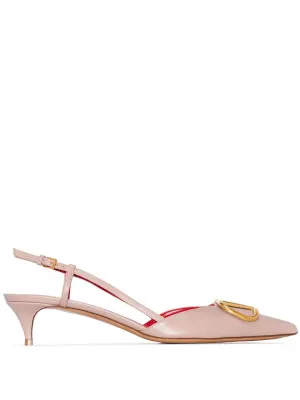 Vlogo signature leather slingback pumps