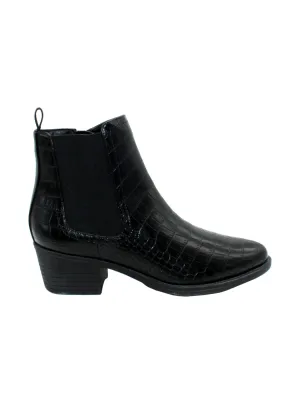VOLATILE CARRIAGE BLACK CROCO BOOTIE