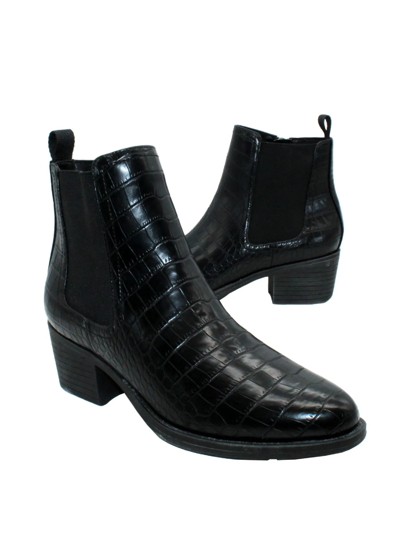 VOLATILE CARRIAGE BLACK CROCO BOOTIE