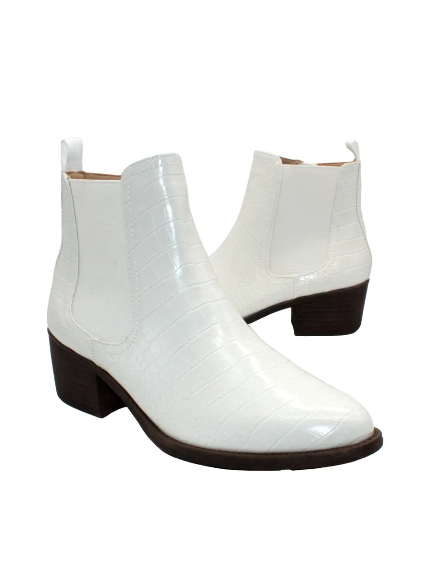 VOLATILE CARRIAGE BLACK CROCO BOOTIE