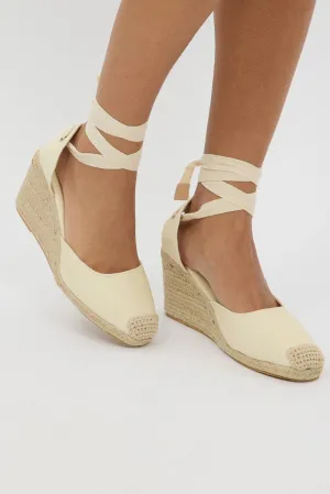 White Espadrille Wedges