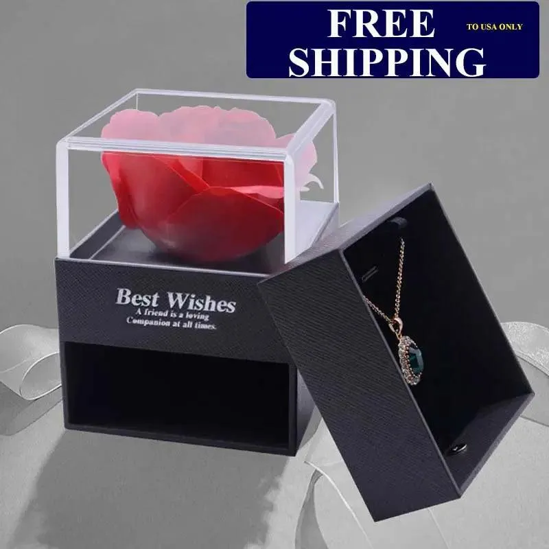 Wholesale Cheap Gift Rose Jewelry Gift Box for Ring Necklace