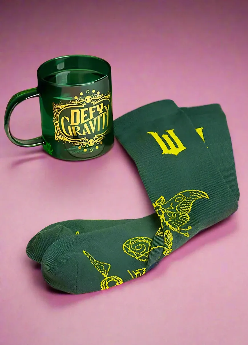 Wicked Elphaba Glass Mug and Socks Gift Set