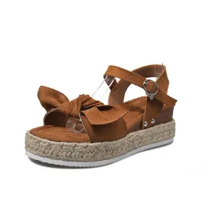 Women's Sandals With Flat Hemp Rope