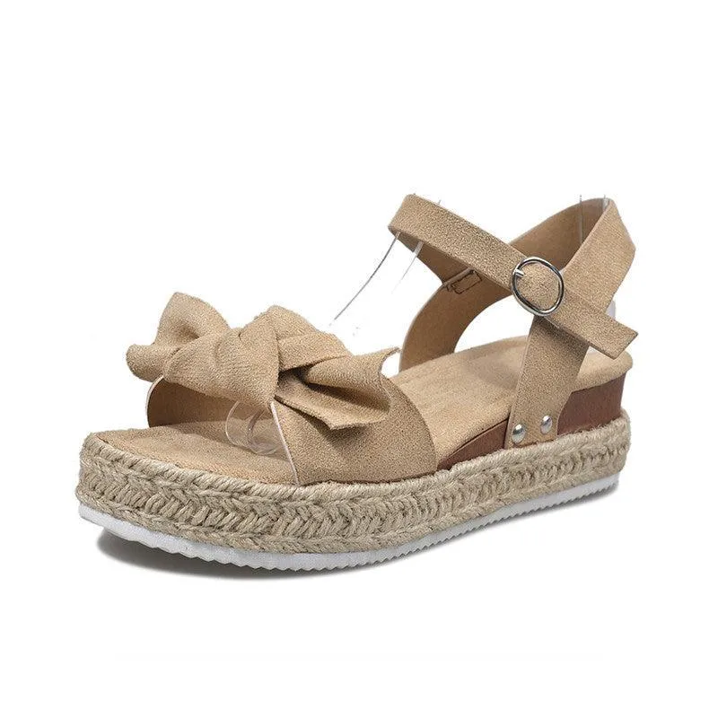 Women's Sandals With Flat Hemp Rope