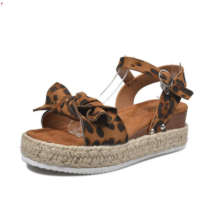 Women's Sandals With Flat Hemp Rope