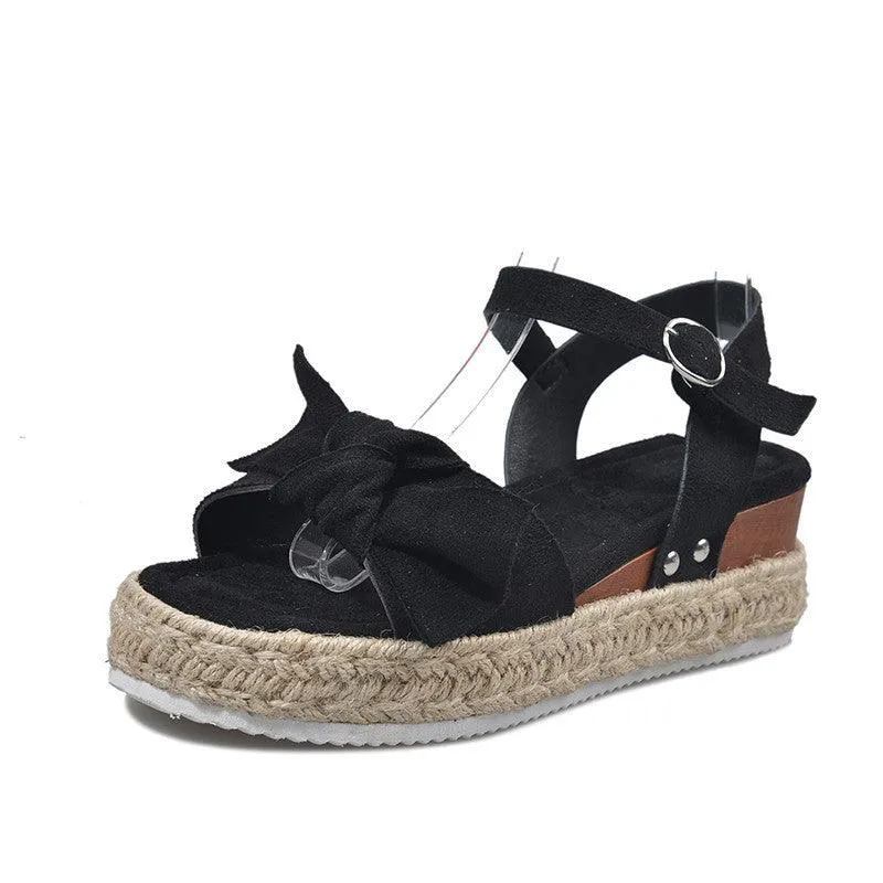 Women's Sandals With Flat Hemp Rope